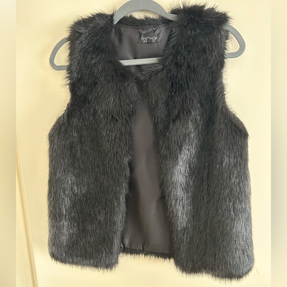 Faux fur Topshop vest